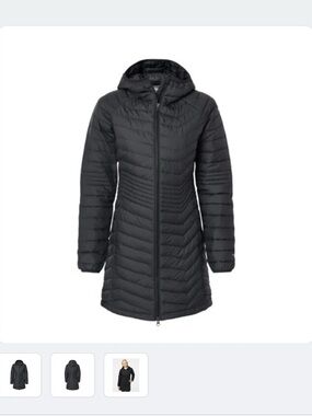 Columbia Women's Black Long Quilted Hooded Puffer